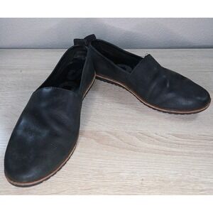 Sorel Women's Black Leather Slip On Flats Minimalist Comfort Shoes EU 38